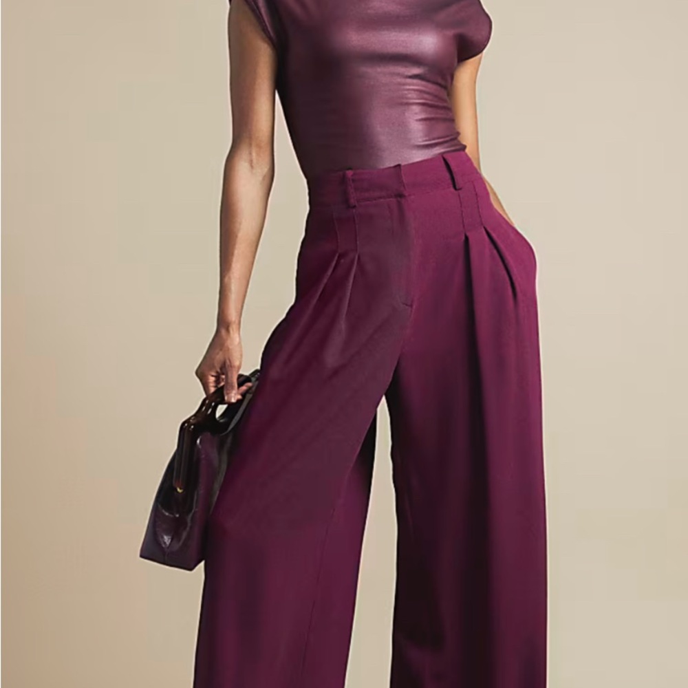 River Island Purple Wide-Leg Trousers